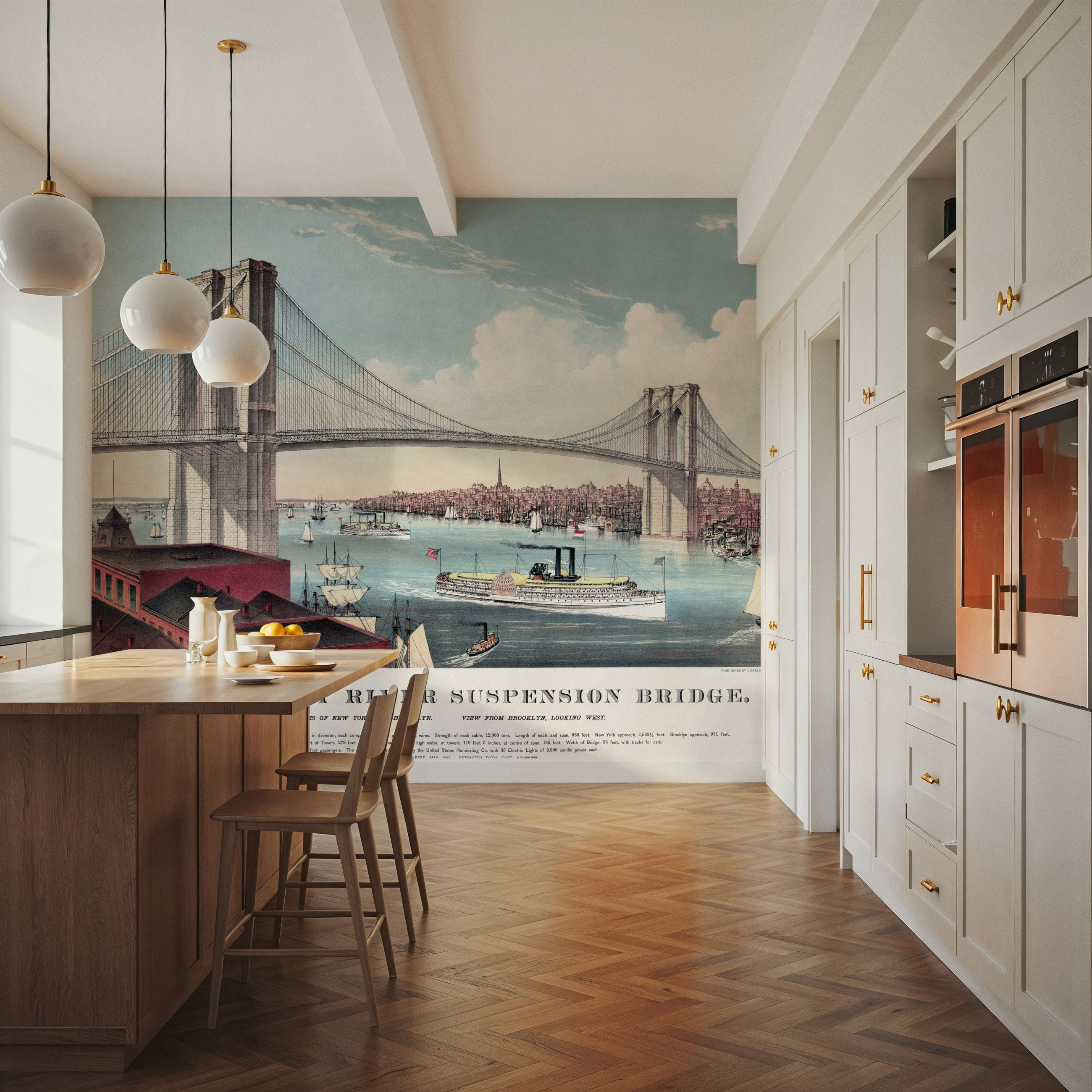 Brrooklyn Bridge 1883 Mural Wallpaper
