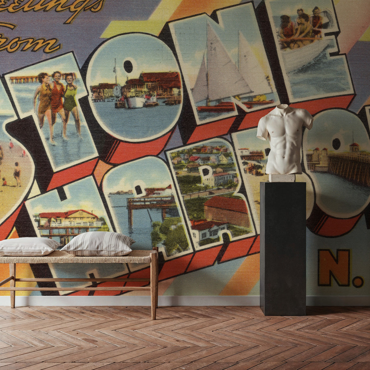 Greetings From Stone Harbor Mural Wallpaper - room preview 06