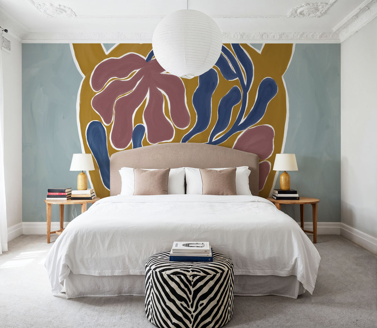 Modern Floral Vase I Mural Wallpaper - room preview 06