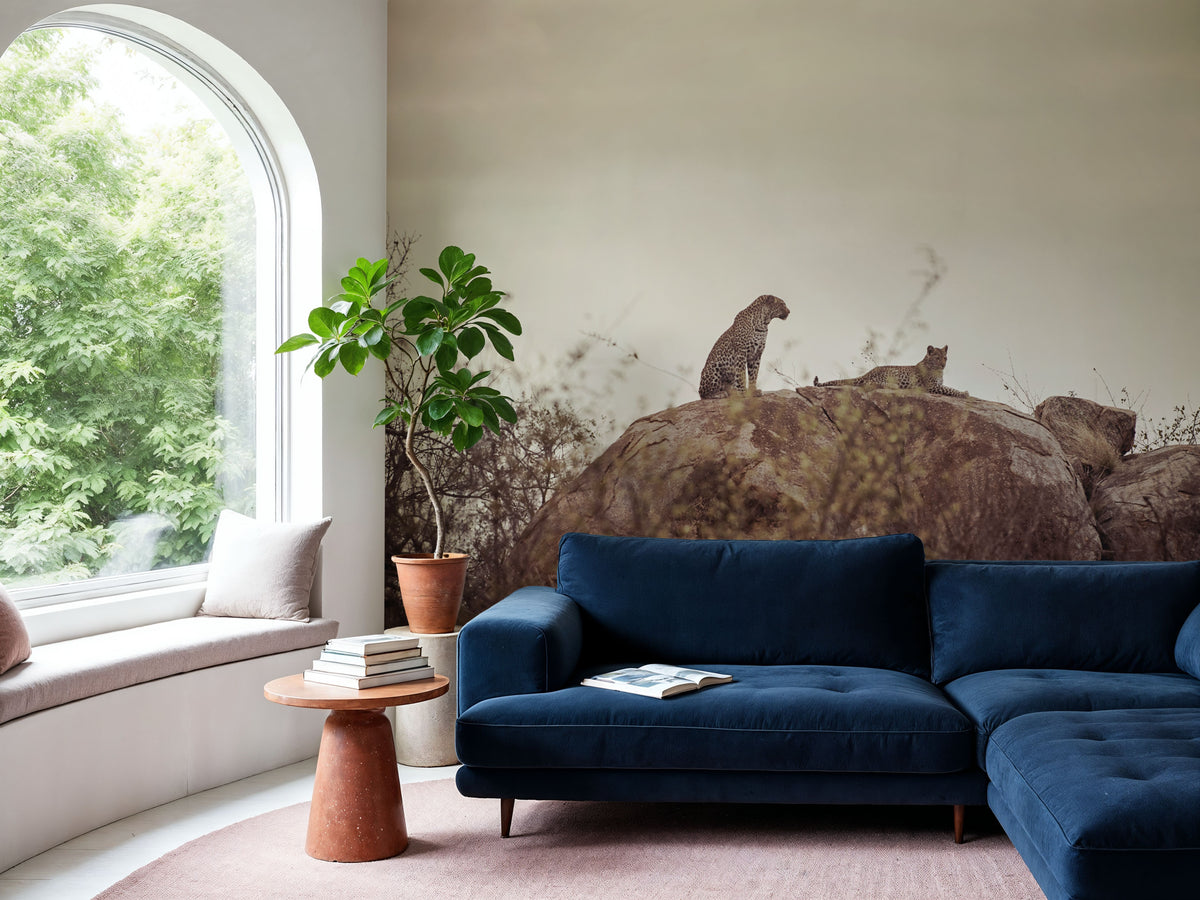 Leopard and Cub Mural Wallpaper - room preview 06