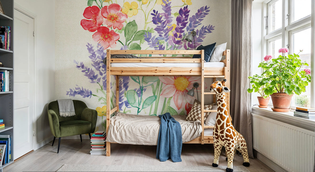 Fresh Floral II Mural Wallpaper - room preview 06