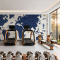 Sea This Map White Mural Wallpaper - room preview 06