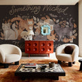 Pumpkins and Paws I Dark Mural Wallpaper - room preview 06