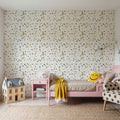 Time to Share Floral White Mural Wallpaper - room preview 06