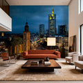 Sky Blue Twilight Metropolis Mural Wallpaper - room preview 06