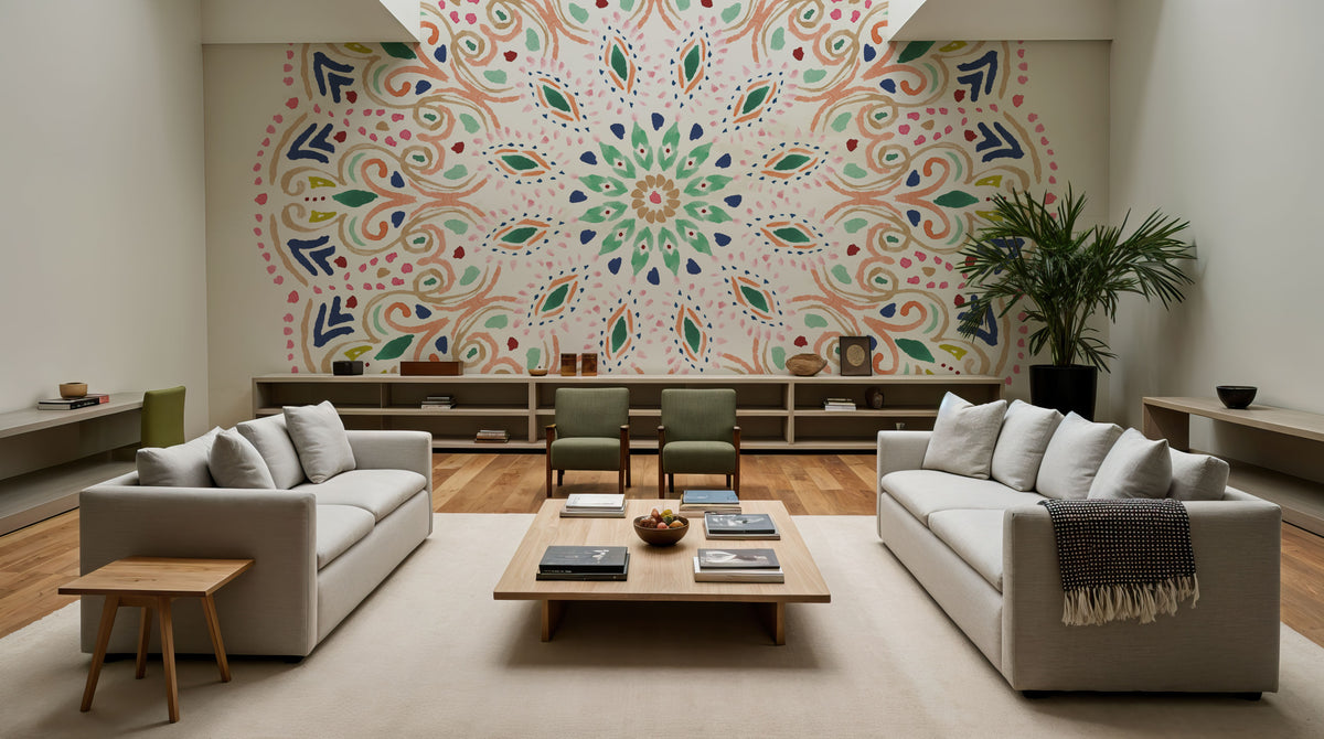 Mandala Circle Mural Wallpaper - room preview 06