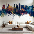 Tokyo Japan Skyline Blue & Bronze Mural Wallpaper - room preview 06