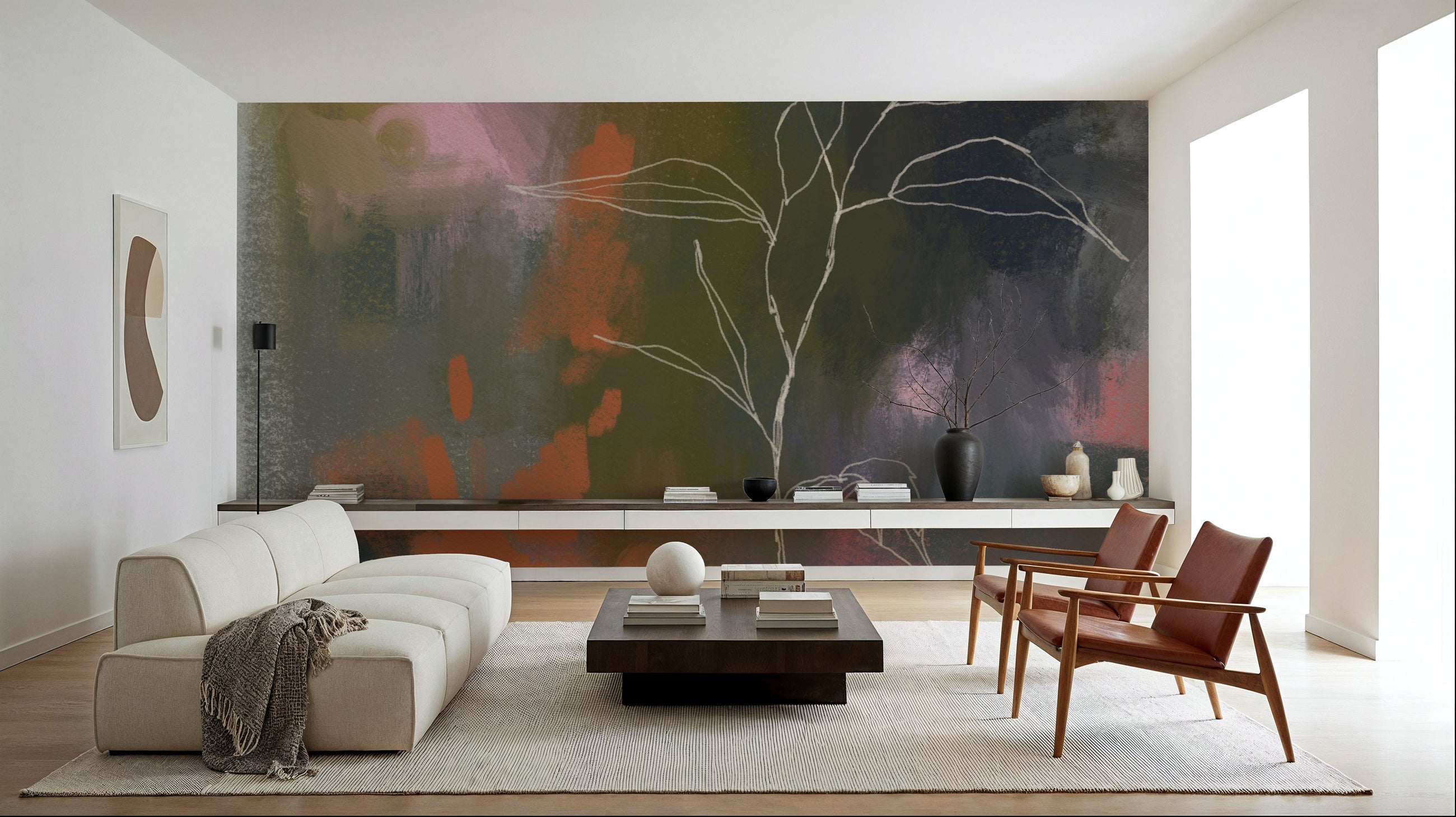 Abstract Botanical Mural Wallpaper