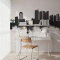 Fort Lauderdale Florida Skyline Black & White Mural Wallpaper - room preview 06