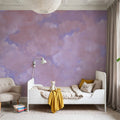 Painted Dreamy Clouds, Aura Indigo Mural Wallpaper - room preview 06