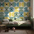 Homley Retro Shapes, Green Mural Wallpaper - room preview 06