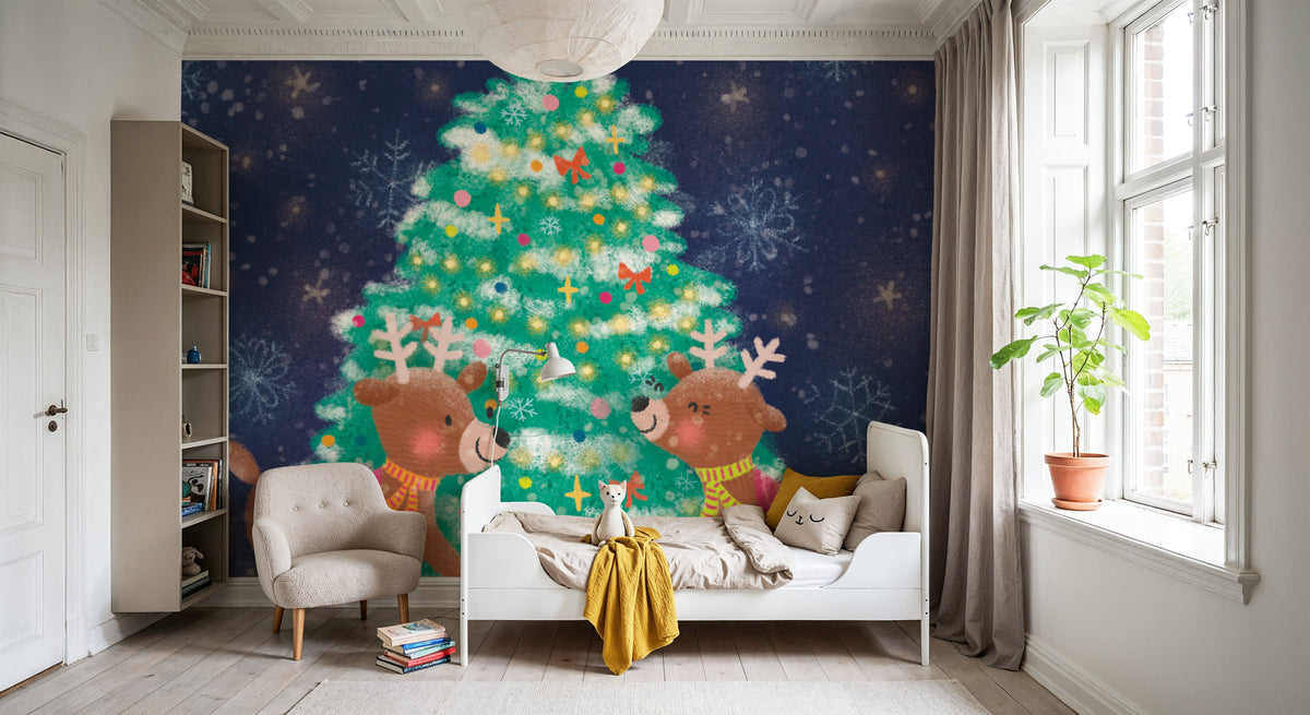 Christmas Reindeer Mural Wallpaper - room preview 06