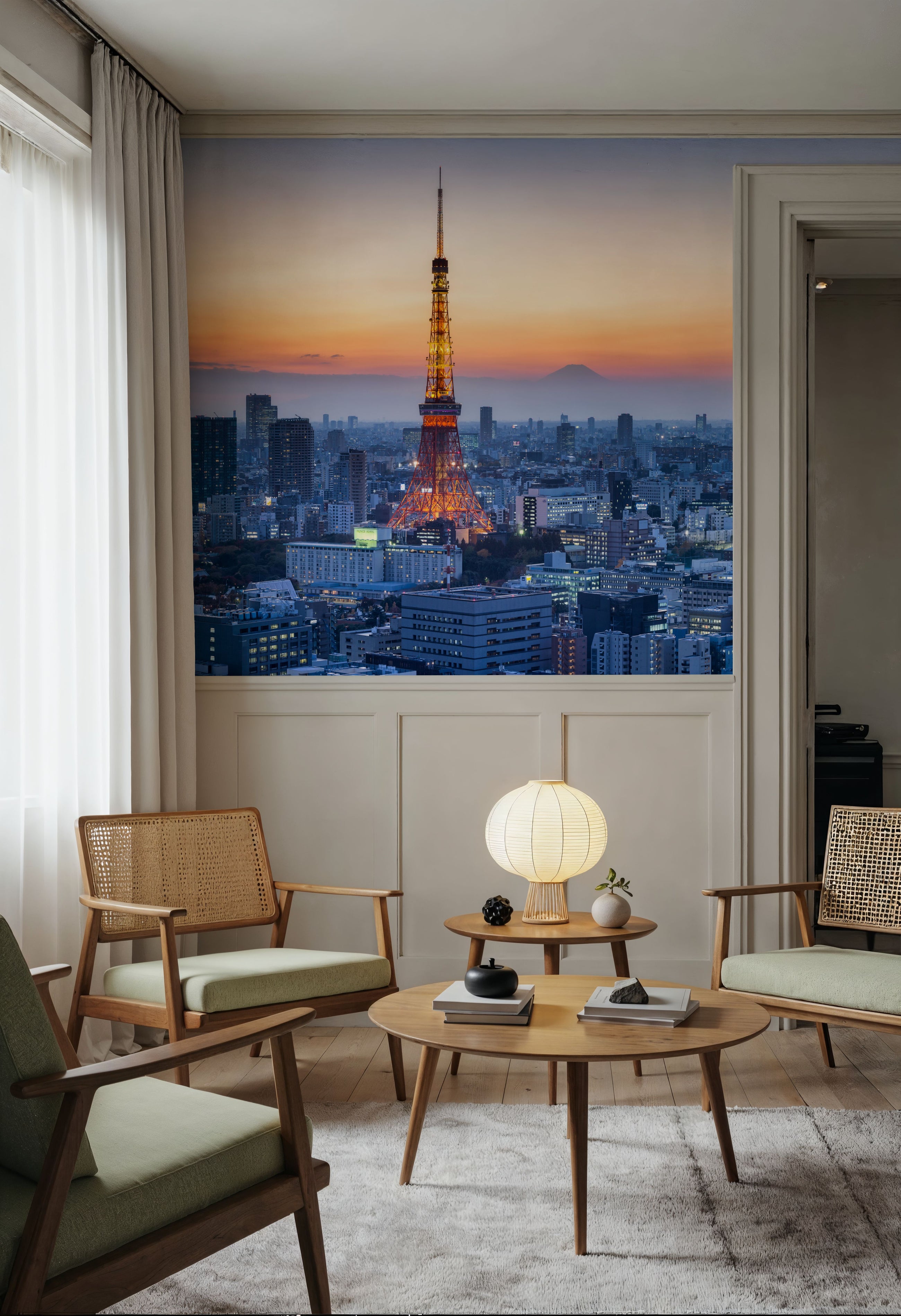 Tokyo Tower At Dusk Mural Wallpaper