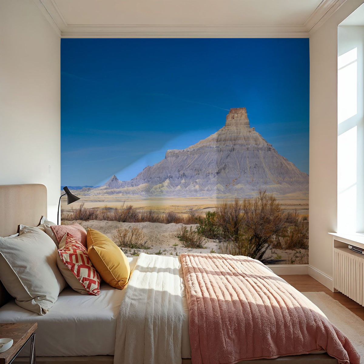 Desert Monuments Blue Gradient Mural Wallpaper - room preview 06