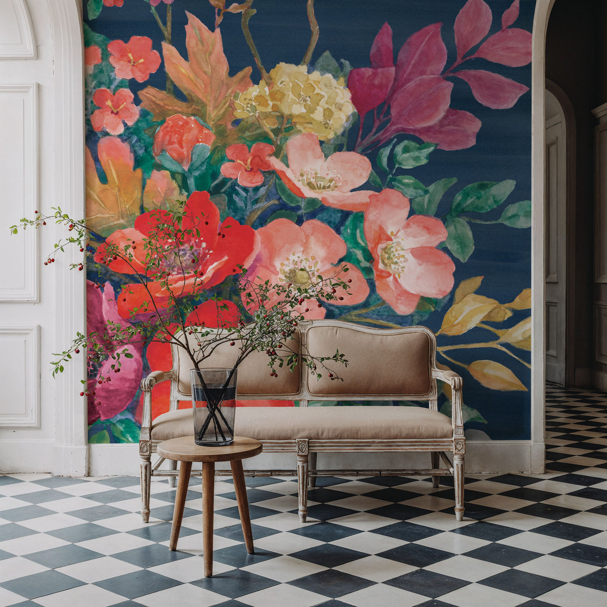 Floral Drama VI Mural Wallpaper - room preview 06