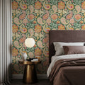 Harvest Paisley Mini Green Mural Wallpaper - room preview 06