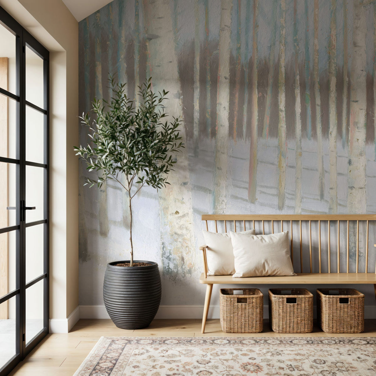 Winter Birch Mural Wallpaper - room preview 06