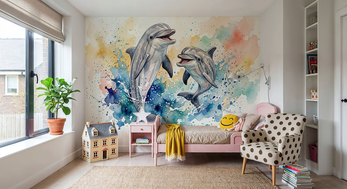 Dolphins - Spirit Animals Series Mural Wallpaper - room preview 06