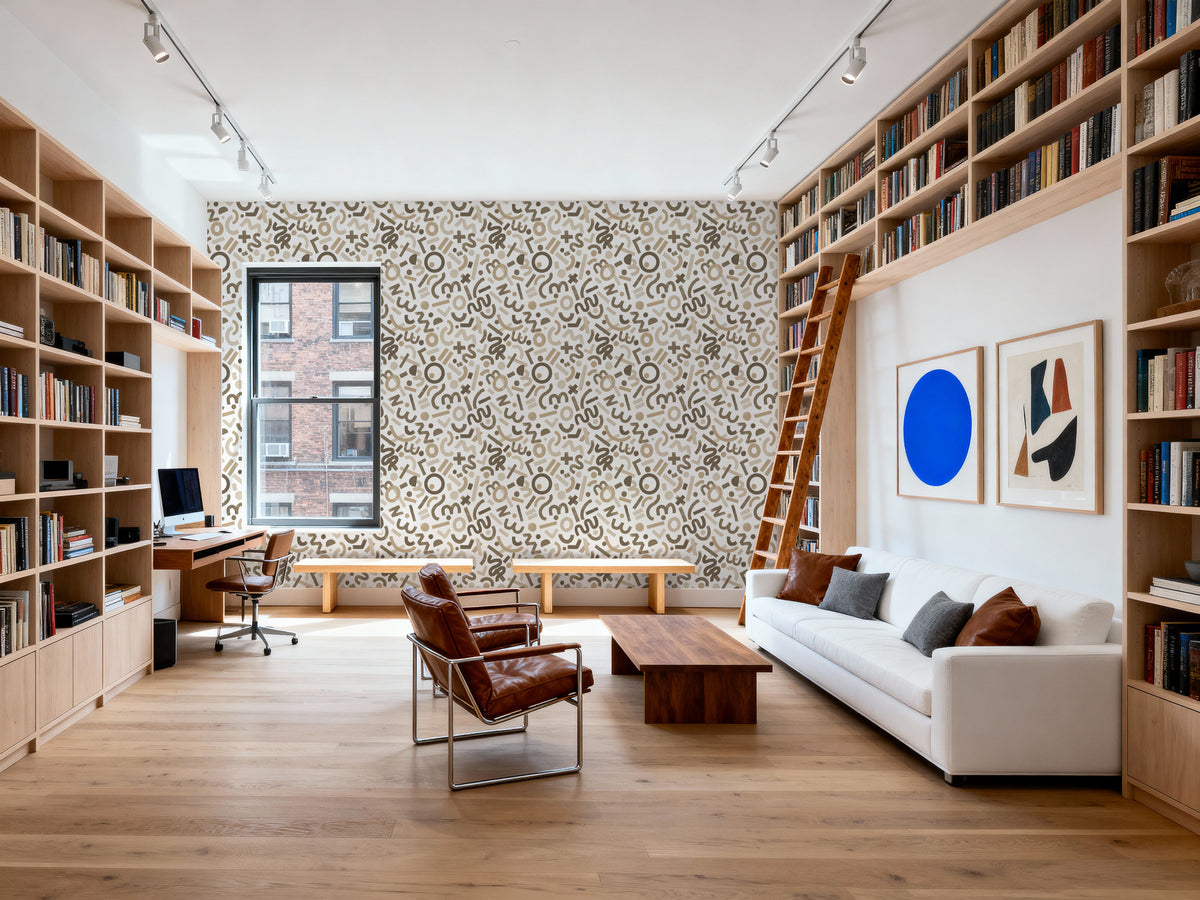 Pop Letter Marks, Coffee Mural Wallpaper - room preview 06