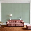 Faux Cloth Texture, Ocean Green Mural Wallpaper - room preview 06