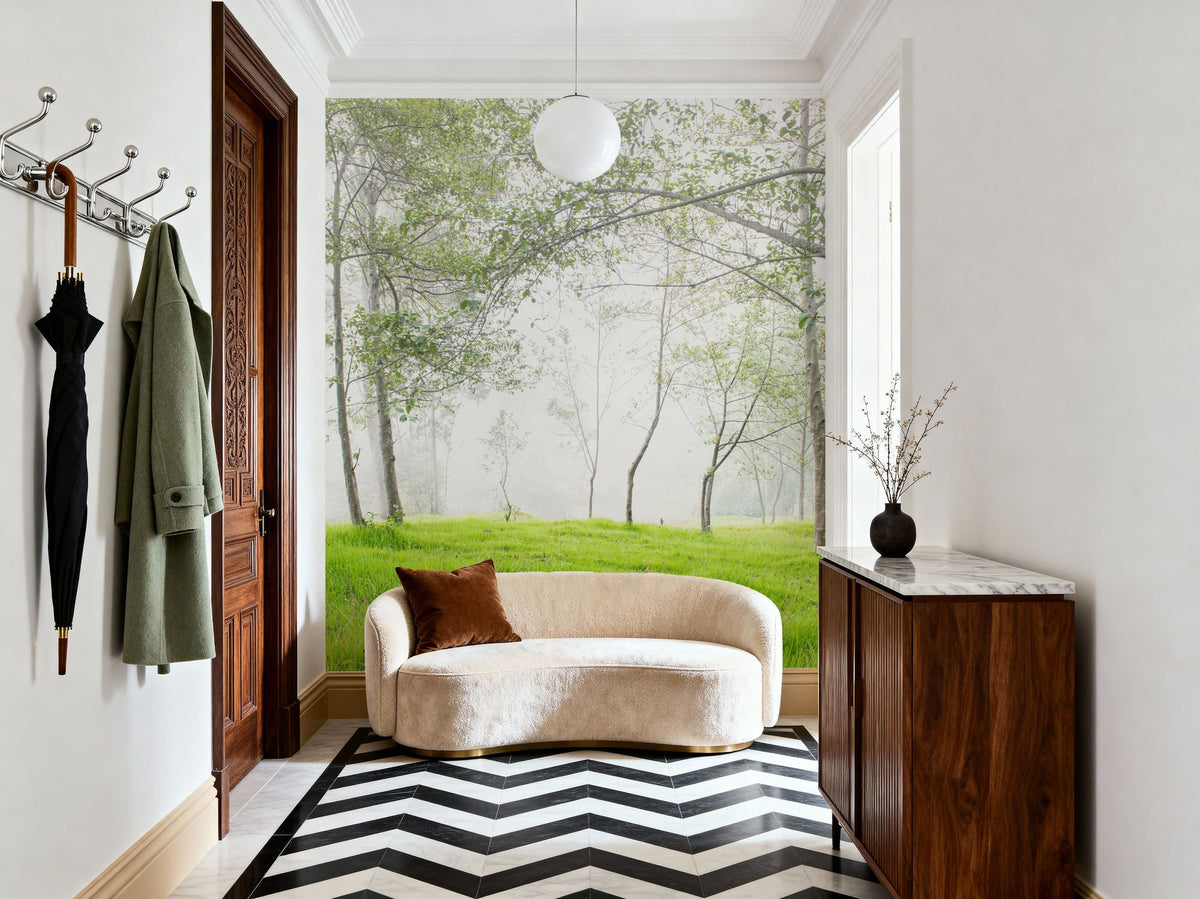 Young Forest Sunbath Mural Wallpaper - room preview 06