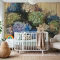 Summer Hydrangea Blue Pot Mural Wallpaper - room preview 06