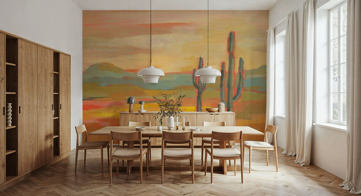 Saguaro Desert Mural Wallpaper - room preview 06