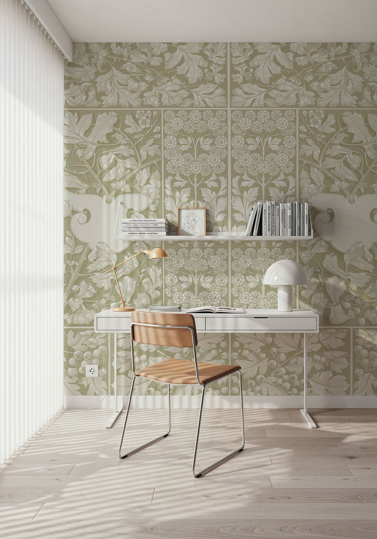 Flowers and Berries Fresh Mural Wallpaper - room preview 06