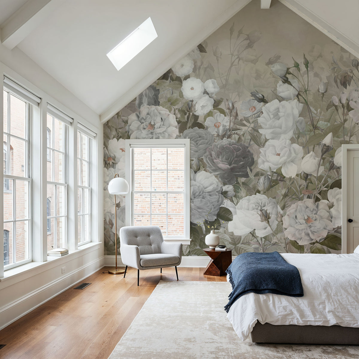 Rose Garden Forest Green Mural Wallpaper - room preview 06