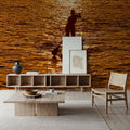 Golden Horizon Paddleboarder Mural Wallpaper - room preview 06