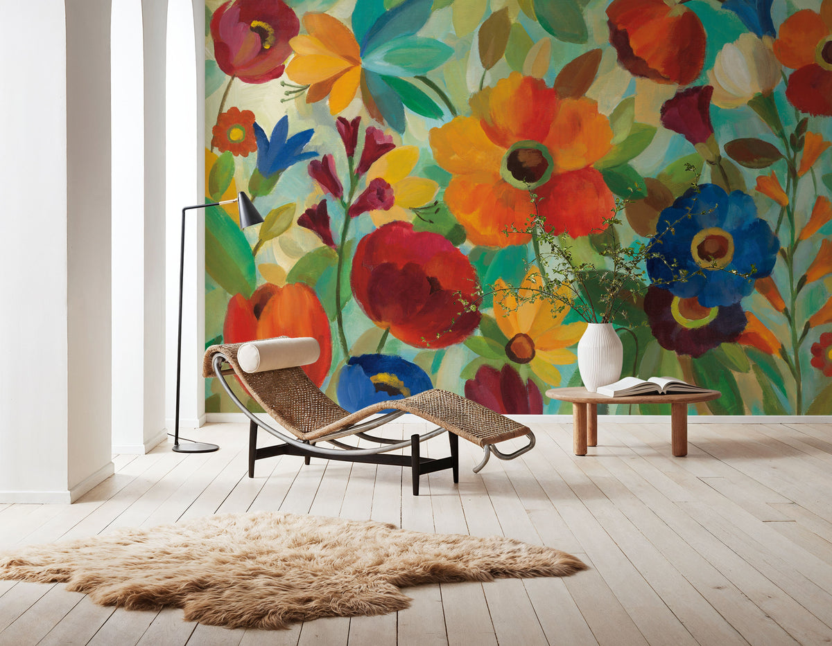 Summer Floral V Mural Wallpaper - room preview 06