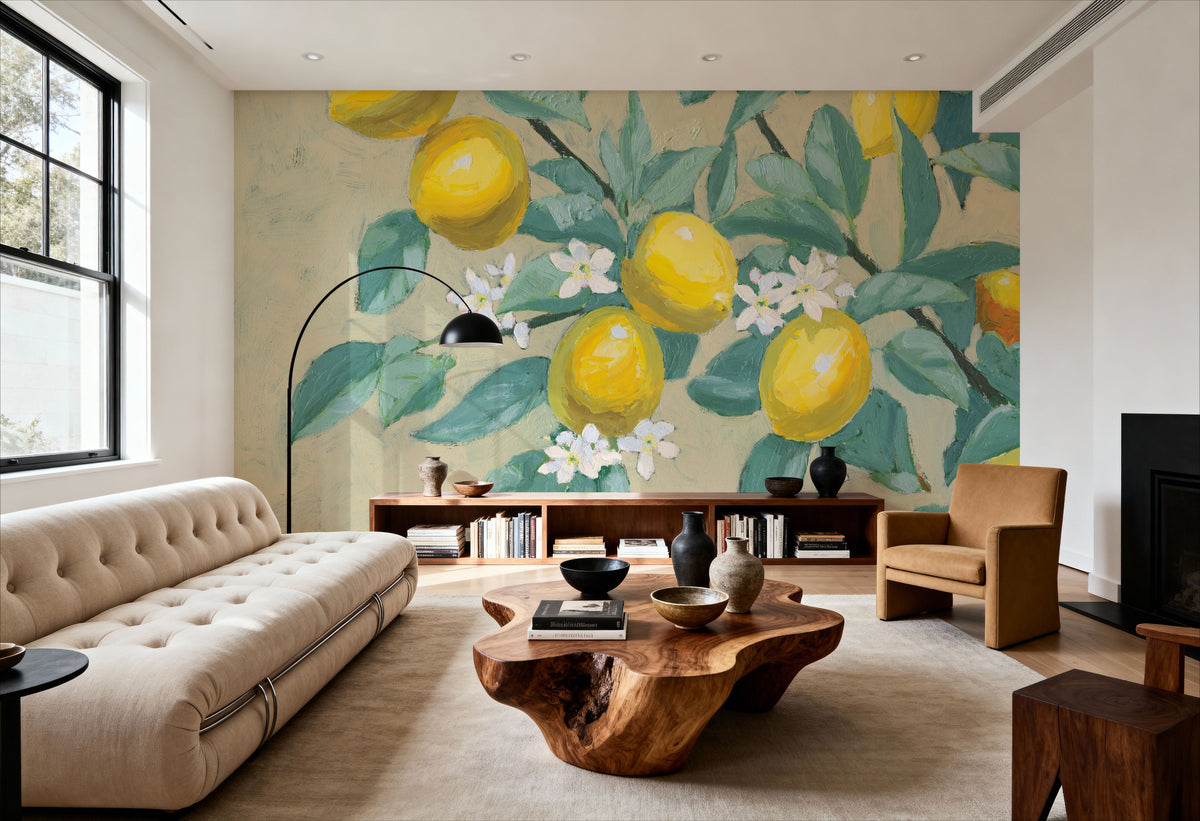 Lemon Branch Mural Wallpaper - room preview 06