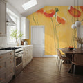 Cadmium Orange Poppies Mural Wallpaper - room preview 06