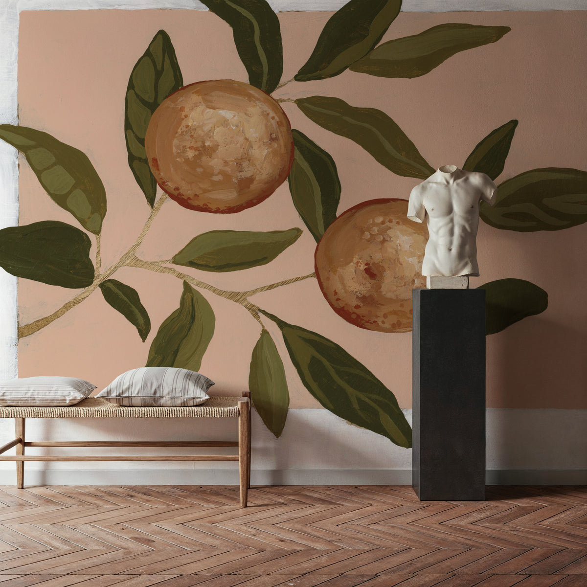 Orange Study I Mural Wallpaper - room preview 06