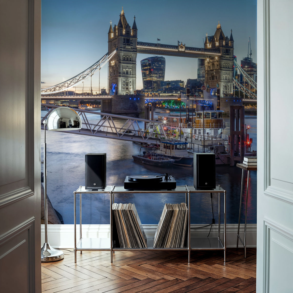 Tower Bridge At Night Mural Wallpaper - room preview 06