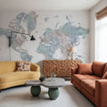 World Map Cities - Fufu Mural Wallpaper - room preview 06