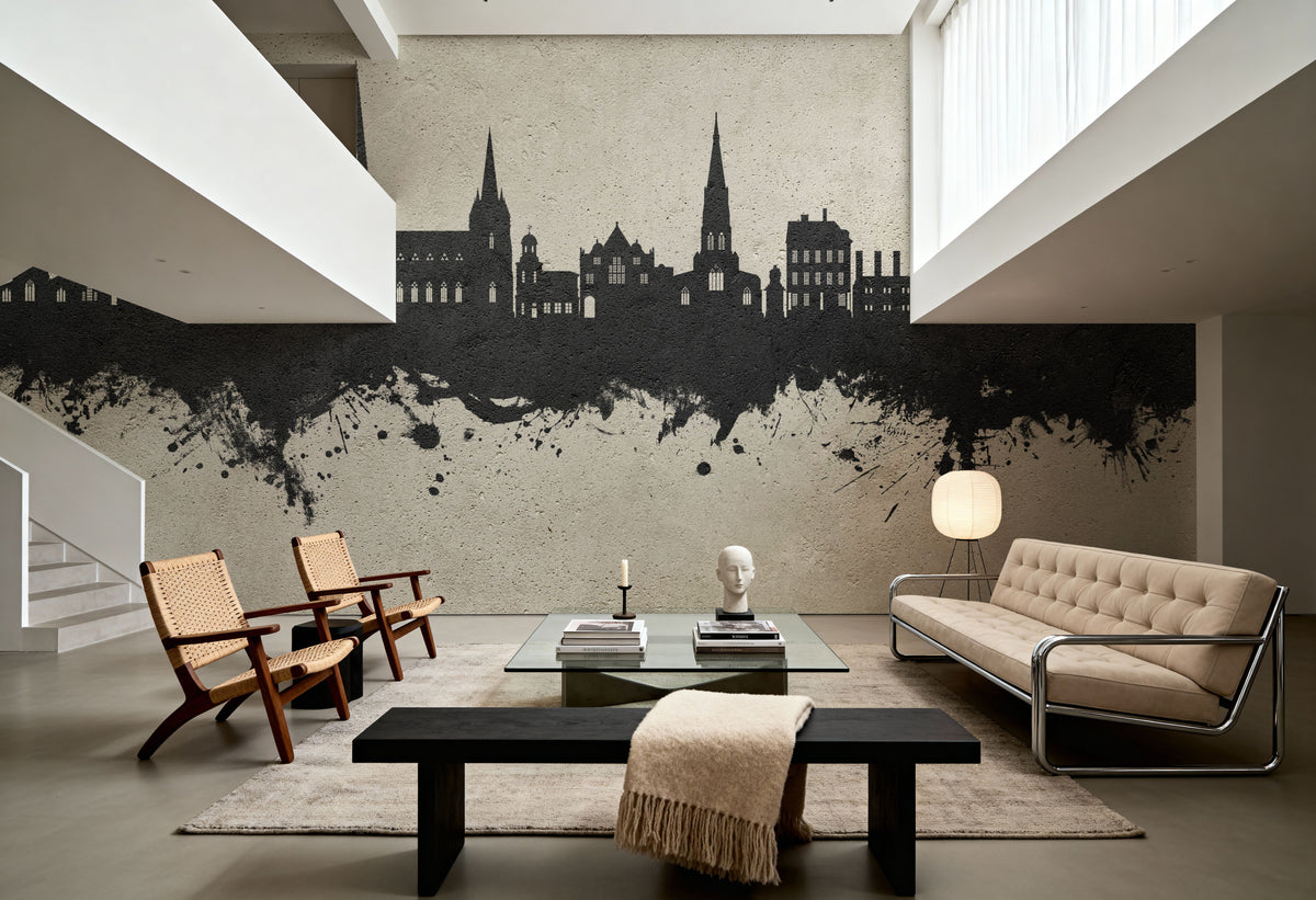 Lichfield England Skyline Concrete Mural Wallpaper - room preview 06