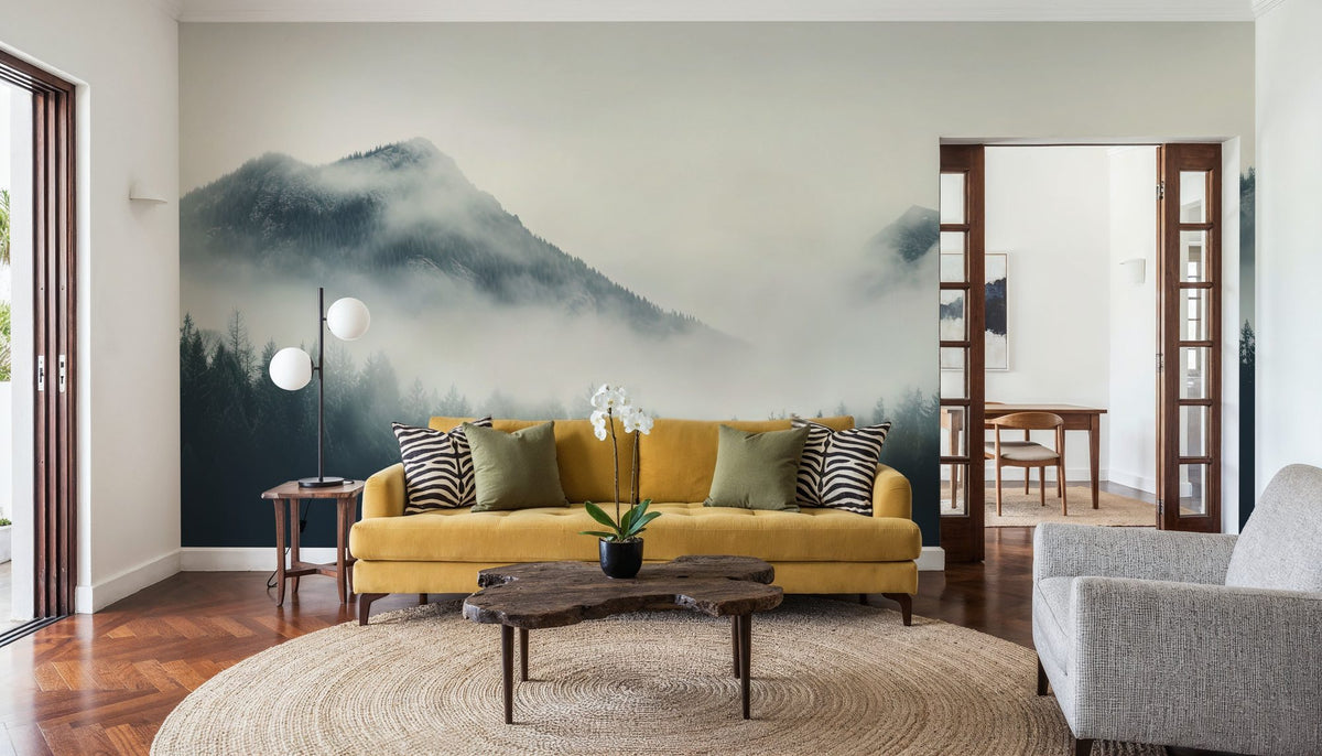 Winter Mountain View Mural Wallpaper - room preview 06