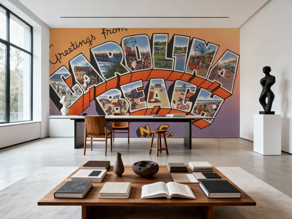 Greetings From Carolina Beach Mural Wallpaper - room preview 06