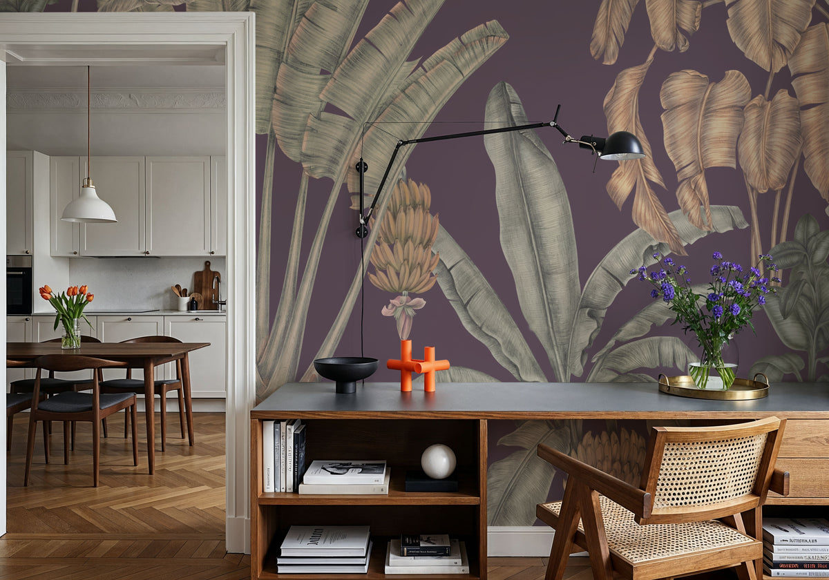 Banana Grove, Lilac Mural Wallpaper - room preview 06