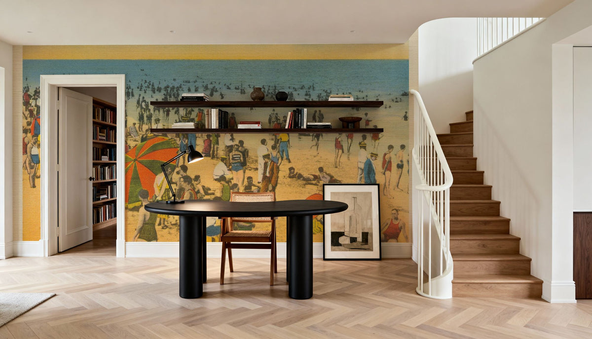 Winter Beach Postcard Mural Wallpaper - room preview 06