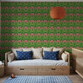 Flamingo Friends Mural Wallpaper - Green Tone - room preview 06