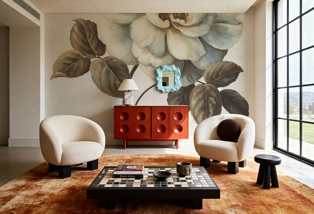 Floral Bliss Rose I Mural Wallpaper - room preview 06