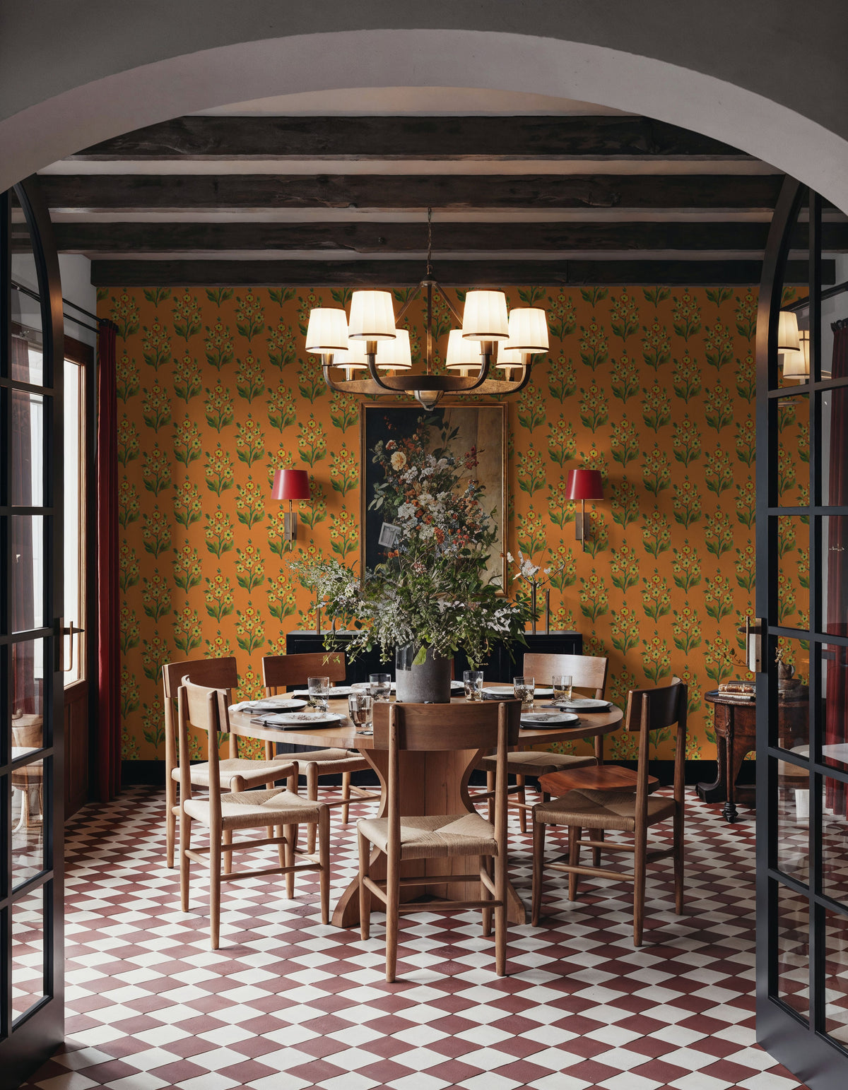 Golden Viva Orange Mural Wallpaper - room preview 06