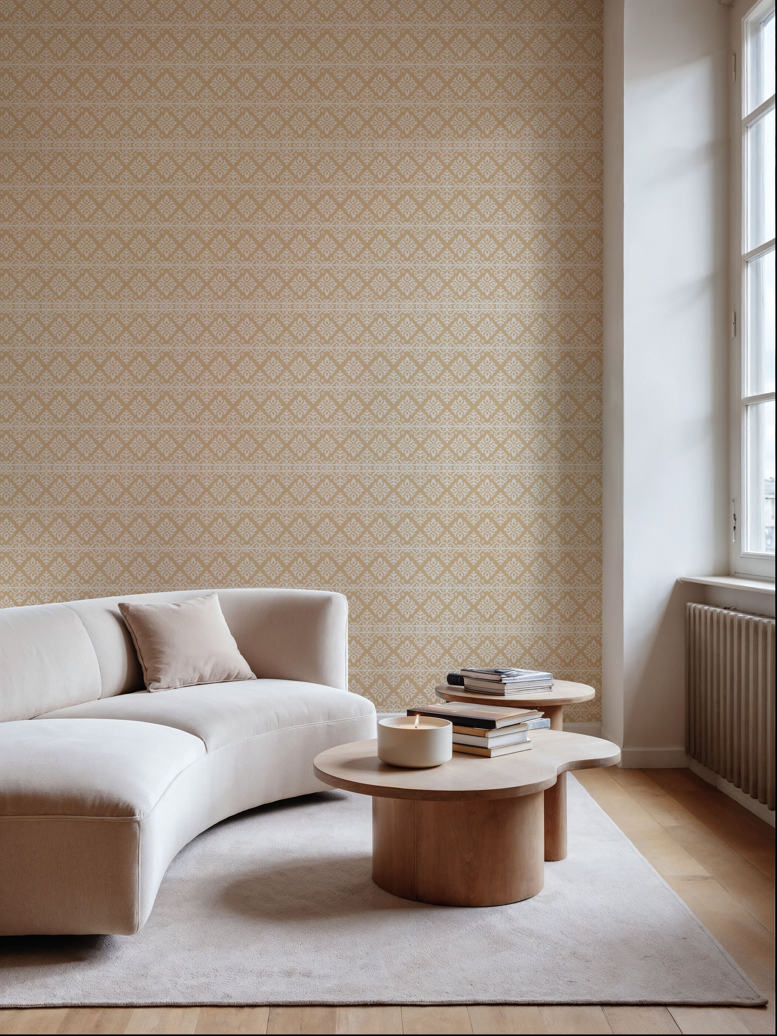 Amadora Squares Beige Mural Wallpaper