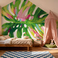 Colorful Tropical Leaf I Mural Wallpaper - room preview 06