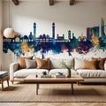 Faislabad Pakistan Skyline Blue & Bronze Mural Wallpaper - room preview 06