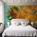 Vase with Twelve Sunflowers Mural Wallpaper - room preview 06