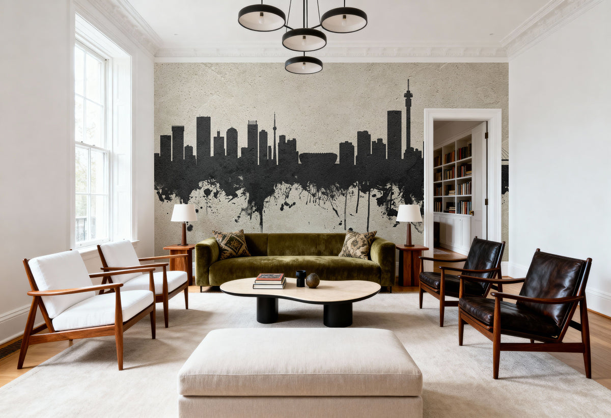 Johannesburg South Africa Skyline Concrete Mural Wallpaper - room preview 06