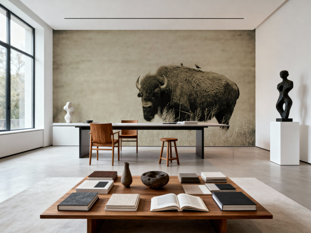 Tall Grass Bird Perch Mural Wallpaper - room preview 06